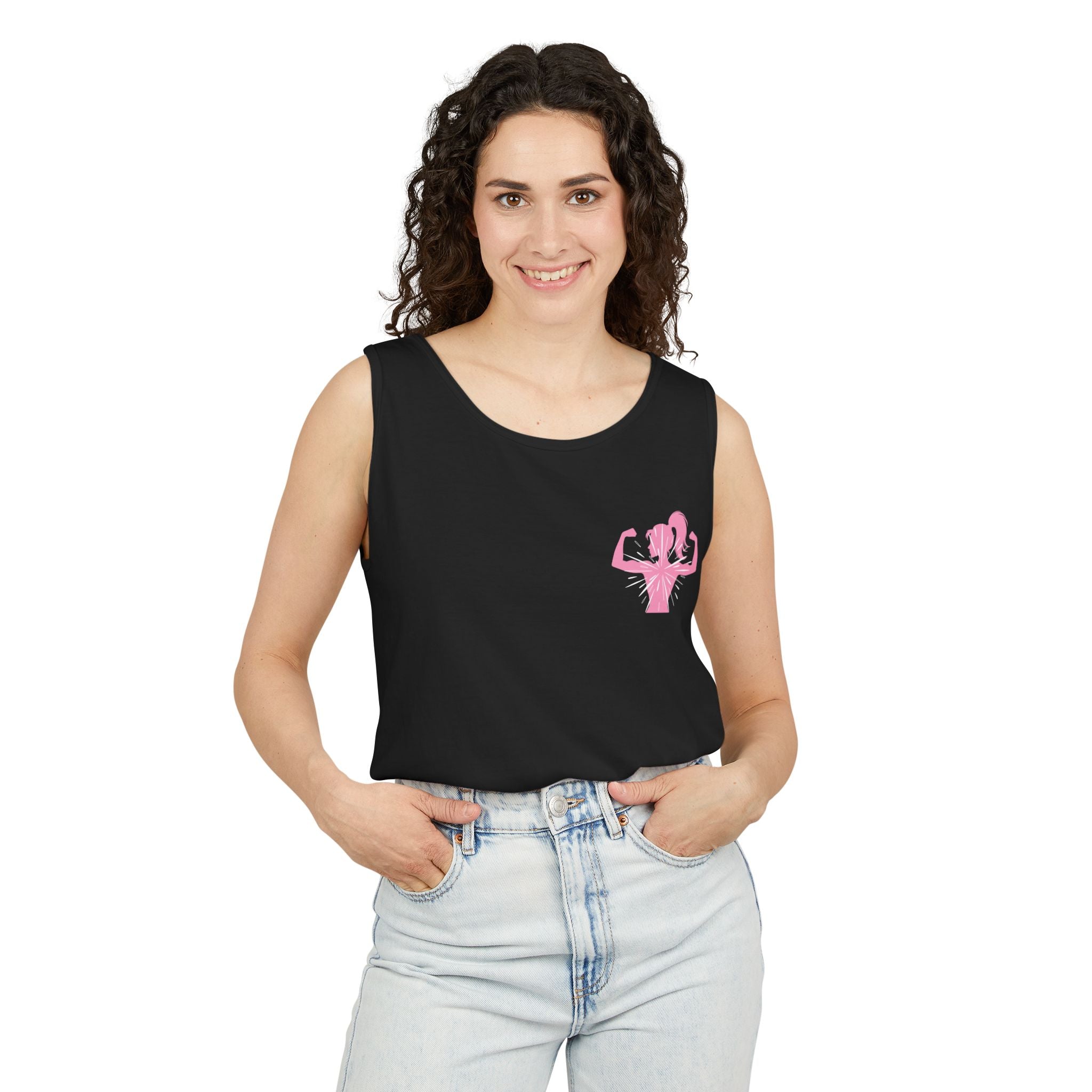Women’s Strength Tank Top — Pink Flex Silhouette Athletic Tank