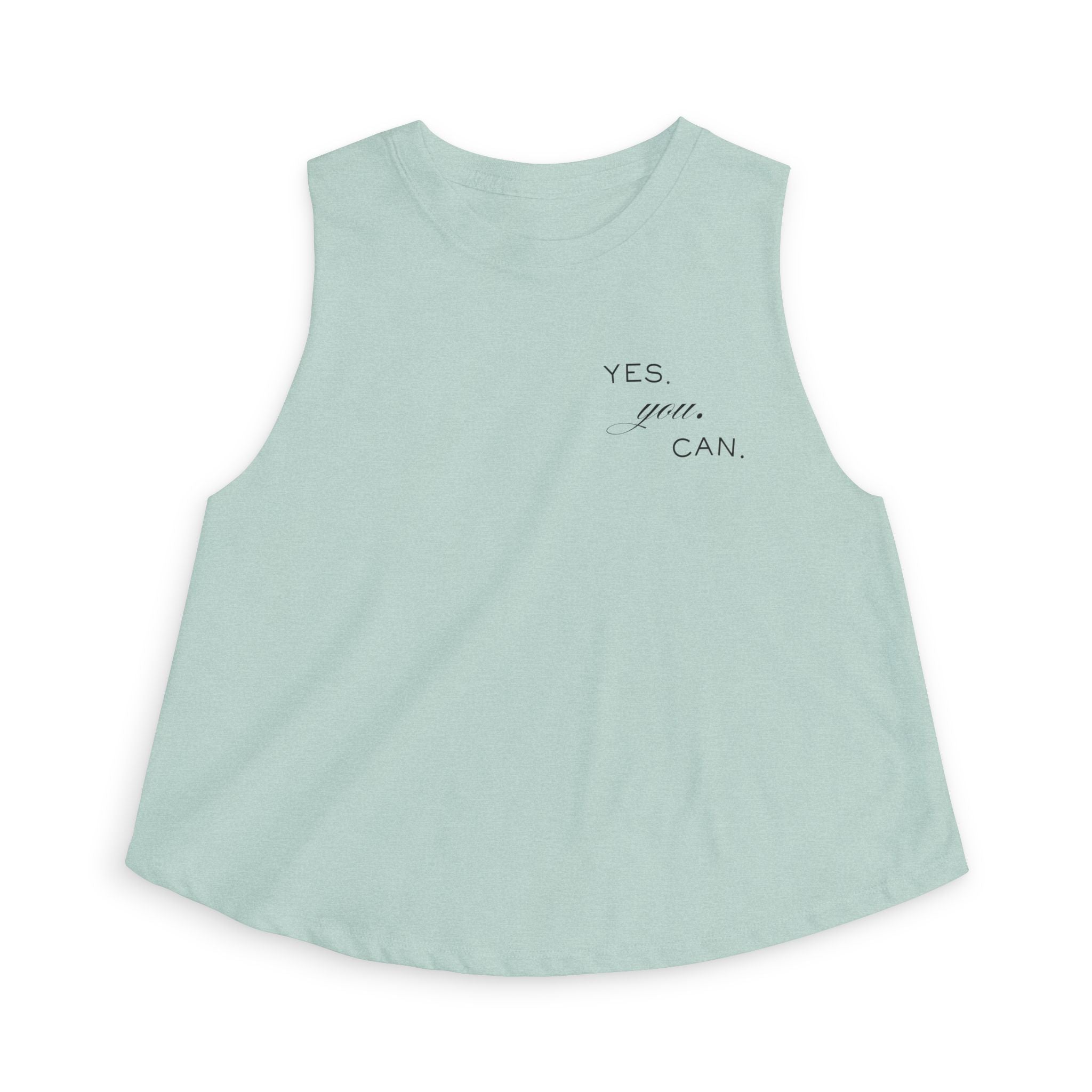 Crop Top — Minimal "Yes You Can" Motivational Crop Tank