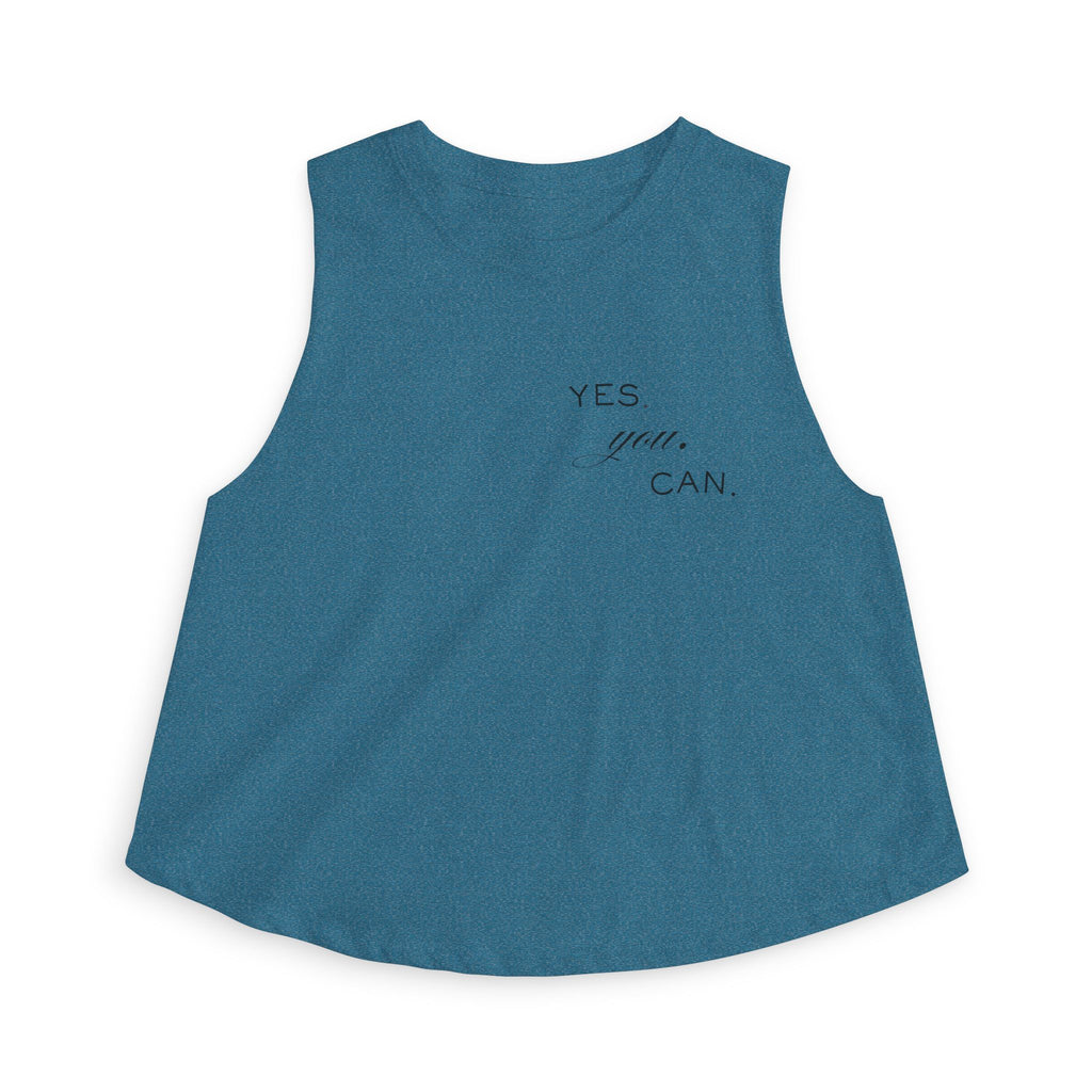 Crop Top — Minimal "Yes You Can" Motivational Crop Tank