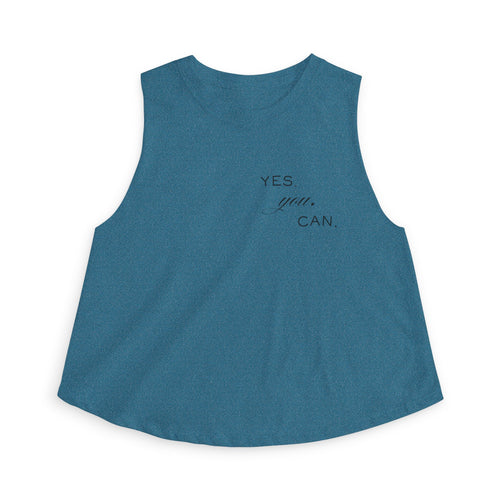 Crop Top — Minimal "Yes You Can" Motivational Crop Tank