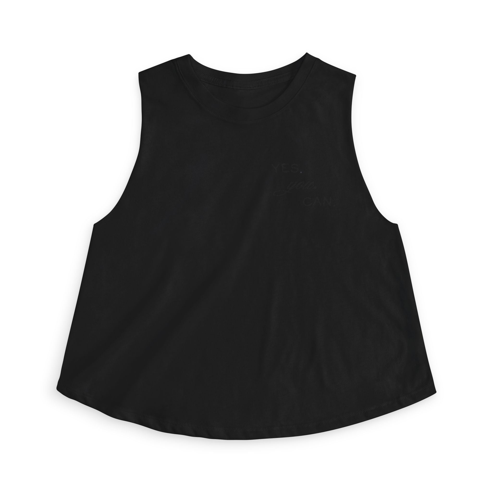Crop Top — Minimal "Yes You Can" Motivational Crop Tank