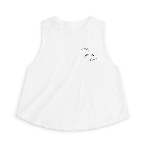 Crop Top — Minimal "Yes You Can" Motivational Crop Tank