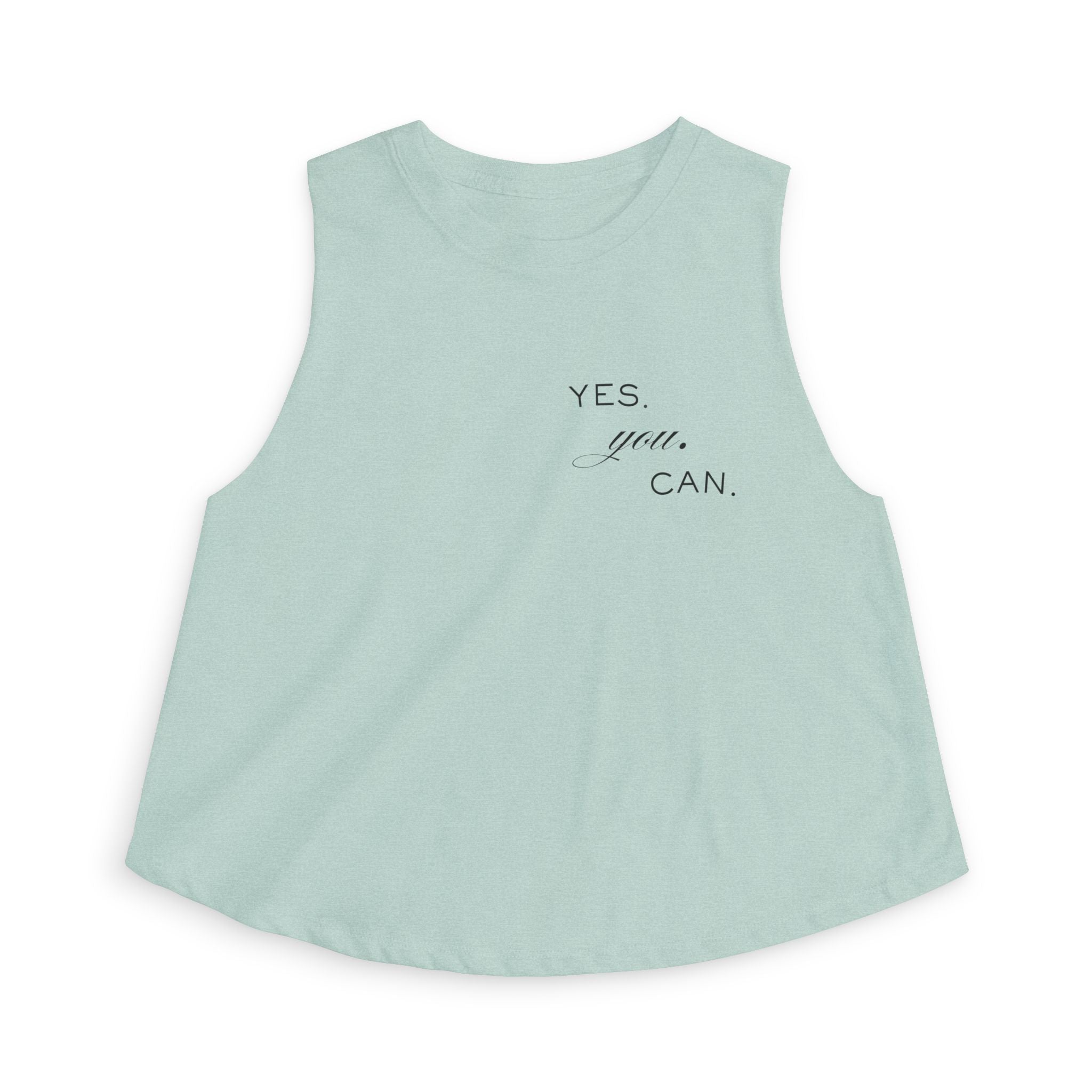 Crop Top — Minimal "Yes You Can" Motivational Crop Tank